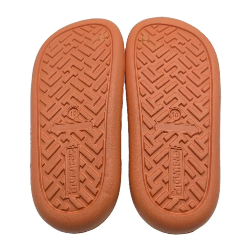 Dragon Ball Z Kame Symbol Slide Sandals Mens Size 9 Cloud Comfort Foam Orange